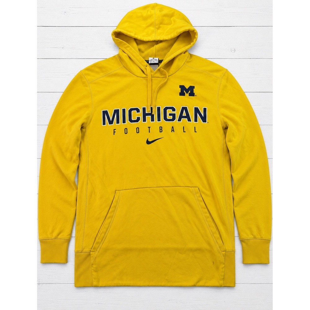Nike Michigan Football Therma-FIT Pullover Hoodie Yellow Gorpcore NCAA Mens M